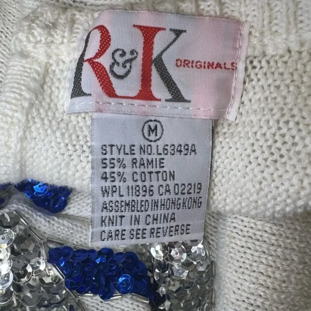 R & K Originals Women's Vintage Sequined Sweater Size M